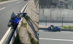 Bariyere Çarpan Motosikletin Sürücüsü Ağır Yaralandı