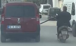 Emniyet Kemerine Tutunarak Motosiklet Çektiler