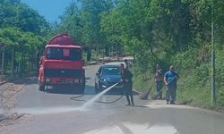 Üvezpınar’da Mıcır Akan Yol Temizlendi