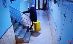 Güllü'nün kızı ve arkadaşının valizlerle kaçmaya çalıştığı anlar kamerada