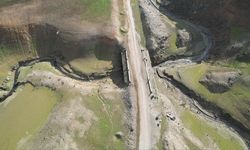 Su Seviyesi Düşen Gökçe Barajı'nda Tarihi Yolun Kalıntıları Gün Yüzüne Çıktı