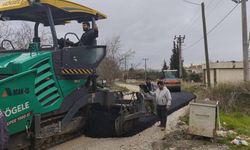 Esenköy’de Kanalizasyon Arıtma Tesisi Yolunda Sıcak Asfalt Çalışması