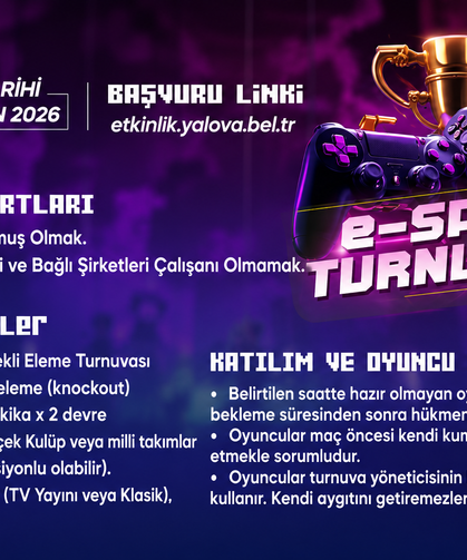 YALOVA BELEDİYESİ’NDEN  E-SPOR TUTKUNLARINA TURNUVA DAVETİ