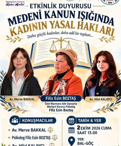 Yalova’da “Kadının Yasal Hakları” Konulu Etkinlik Düzenlenecek