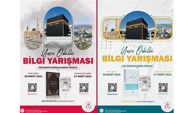 Lise Ve Üniversite Öğrencilerine Yönelik Umre Ödüllü Bilgi Yarışması