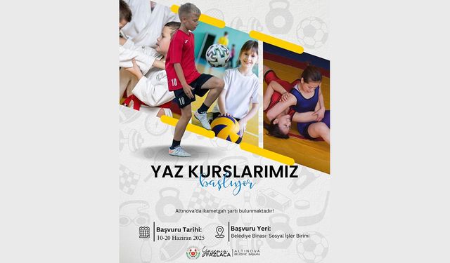 Altınova Yaz Kursları Açıyor!