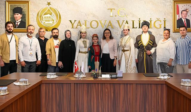 Yalova Uluslararası Kafkas Dans ve Müzik Festivali Öncesi Vali Dr. Hülya Kaya’ya Ziyaret