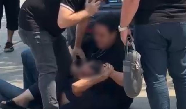 Eski eşinden kocasına meydan dayağı kamerada