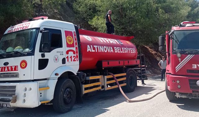 Altınova İtfaiyesi, Çanakkale’deki Yangına Müdahale Etti