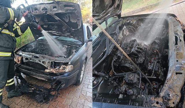 Subaşı’nda Araç Yangını Paniğe Yol Açtı