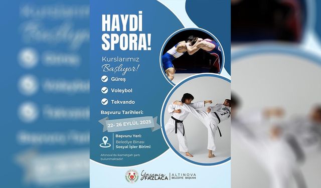 Altınova Belediyesi’nden Gençlere Spor Kursu Fırsatı