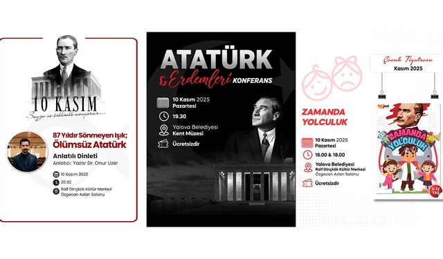 Yalova Belediyesi’nden 10 Kasım’a Özel Anma Programları