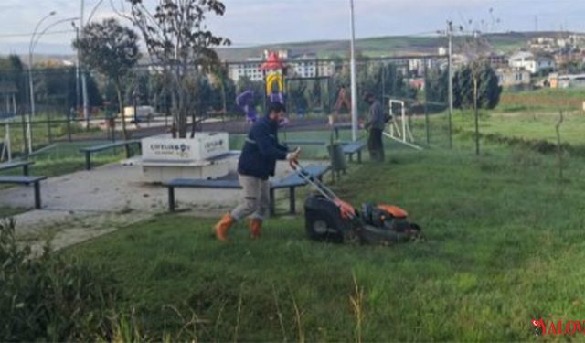 Çiftlikköy Belediyesi Park ve Bahçelerde Bakım Çalışmalarını Sürdürüyor