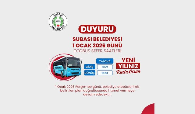 Subaşı Belediyesi’nden Yeni Yılın İlk Gününde Ulaşım Hizmeti