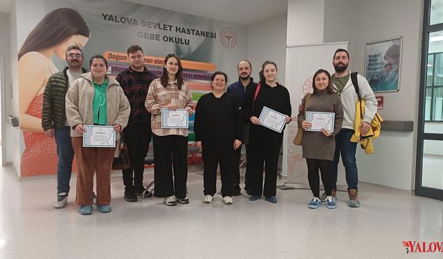 Yalova Eğitim ve Araştırma Hastanesi’nde Gebe Okulunda Eşli Eğitim Gerçekleştirildi