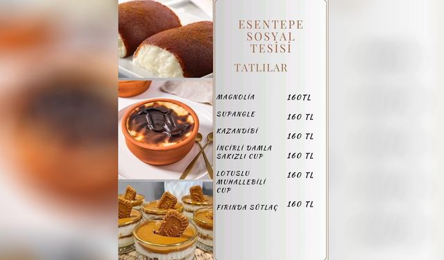 Esentepe Tesisleri’nde Ezber Bozan Menü