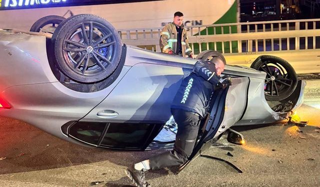 Yalova-İzmit Yolunda Can Pazarı: Otomobil Takla Attı