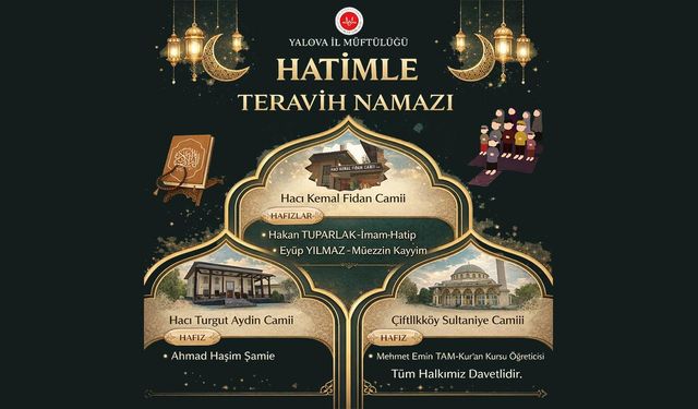 Üç Camide Hatimle Teravih Kılınacak