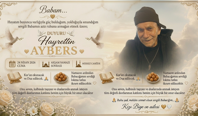 Yalova’da Hayrettin Aybers Dualarla Anılacak
