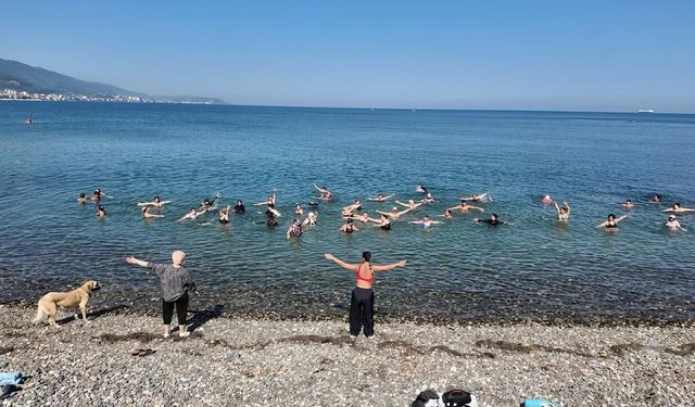 Çınarcık'ta Kadınlar Sağlıklı Yaşam İçin Yürüdü, Su Aerobiği Yaptı