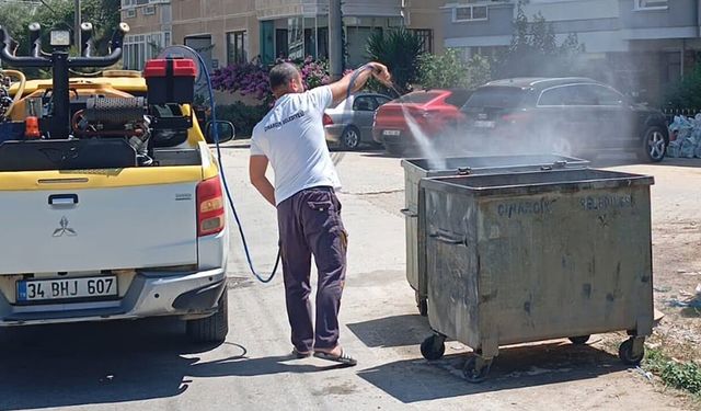 Çınarcık'ta Çöp Konteynerleri Düzenli Olarak İlaçlanıyor