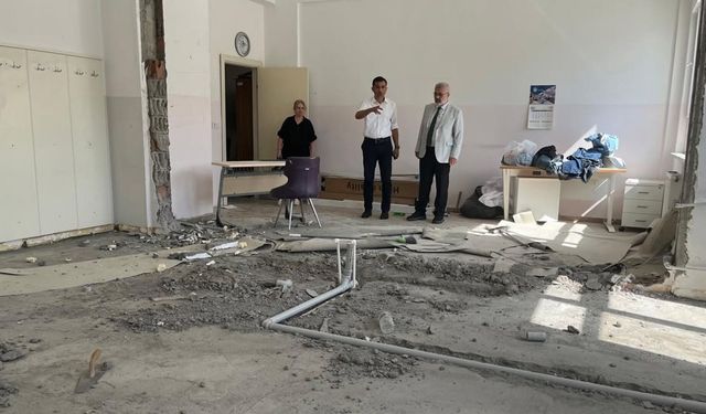 TOBB Mesleki ve Teknik Anadolu Lisesi’nde Eğitime Günler Kala Tadilat Çalışmaları Sürüyor