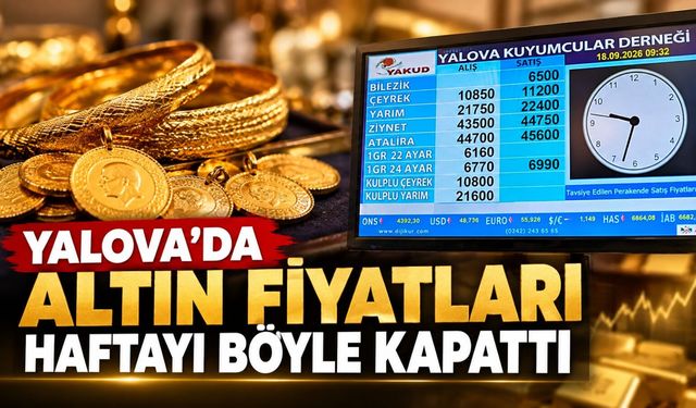 Yalova’da Altın Fiyatları Haftayı Böyle Kapattı