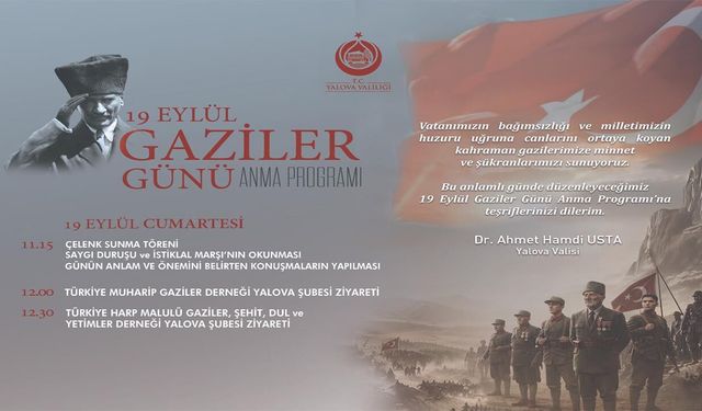Yalova’da Gaziler Günü Programı Değişti