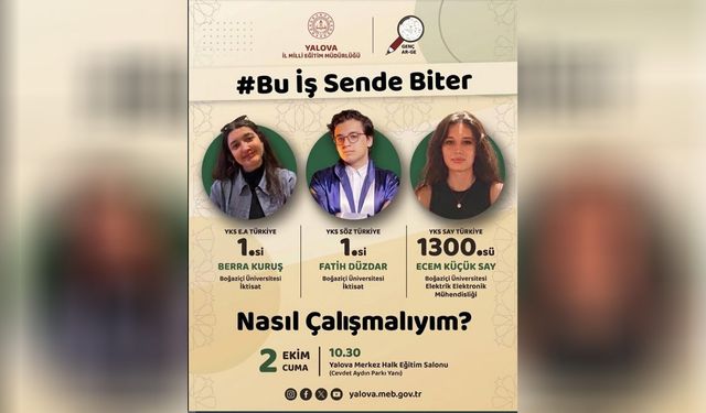 YKS’de Derece Yapan Öğrenciler Yalova’da Deneyimlerini Paylaşacak