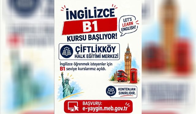 Çiftlikköy’de B1 Seviye İngilizce Kursu Başlıyor