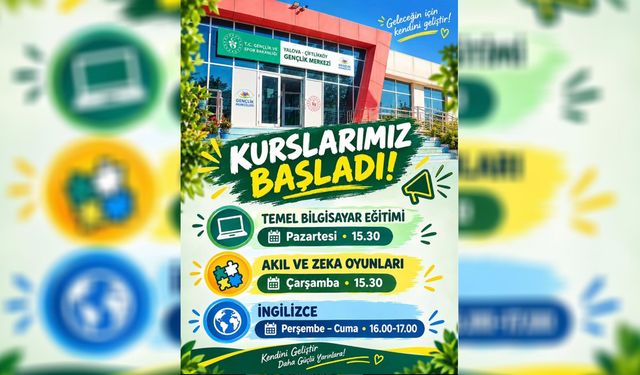 Çiftlikköy Gençlik Merkezinde Kurslar Başladı