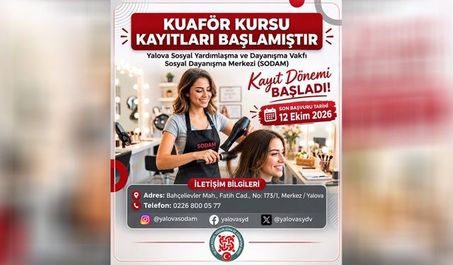 Yalova SODAM’da Kuaförlük Kursu Başlıyor