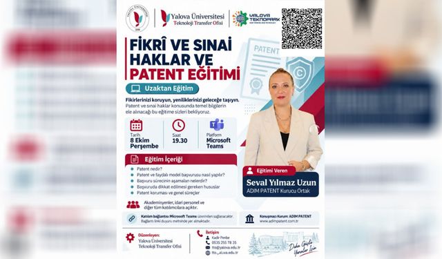 Yalova Üniversitesi’nde Patent Eğitimi Düzenlenecek