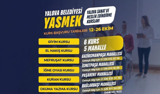 YASMEK Kurslarında Yeni Dönem Kayıtları Başlıyor