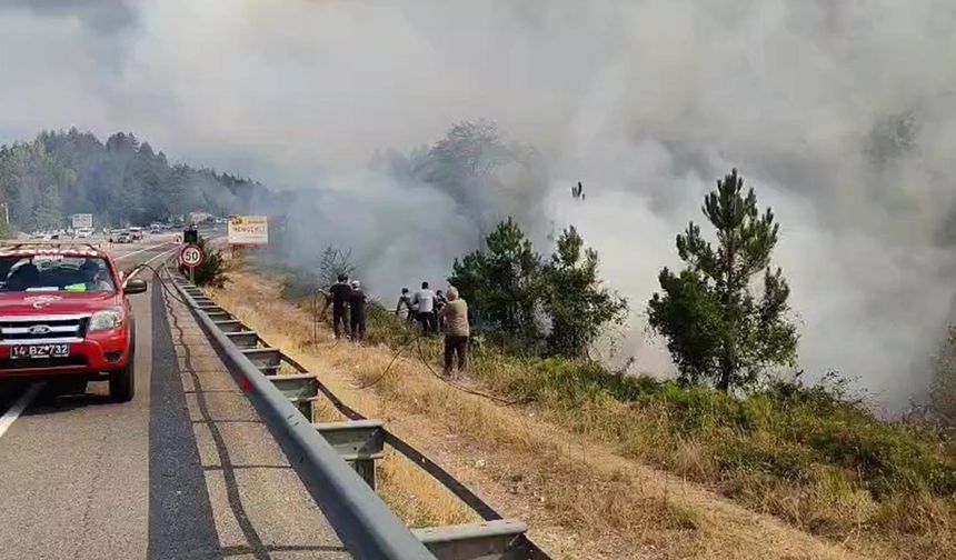 Bolu'daki Yangın Havadan Görüntülendi