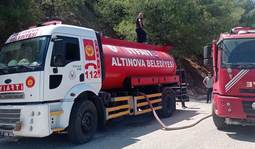 Altınova İtfaiyesi, Çanakkale’deki Yangına Müdahale Etti