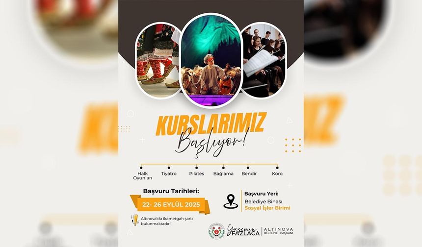 Altınova’da Kültür ve Sanat Kursları Başladı