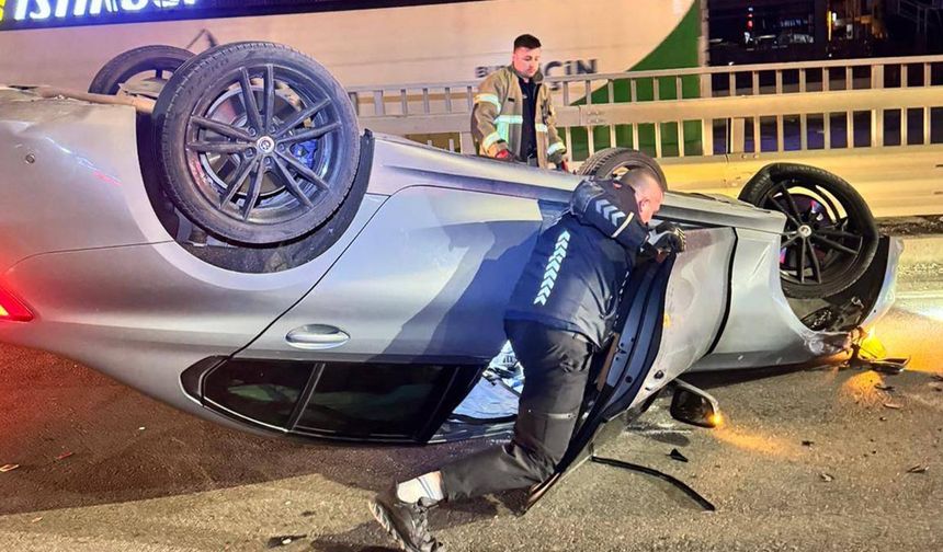 Yalova-İzmit Yolunda Can Pazarı: Otomobil Takla Attı