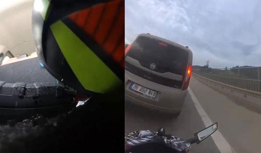 113 Kilometre Hızla Giden Motosikletli Çarptığı Araca Girdi