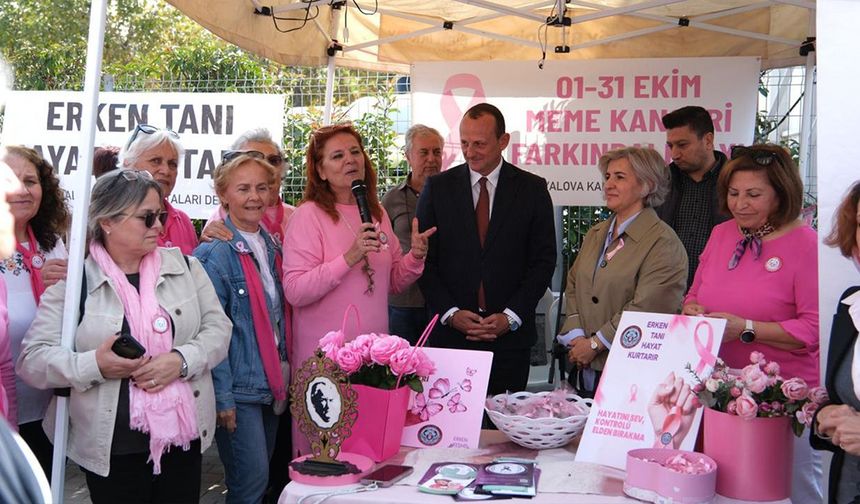 Çiftlikköy’de Meme Kanseri Farkındalığına Destek