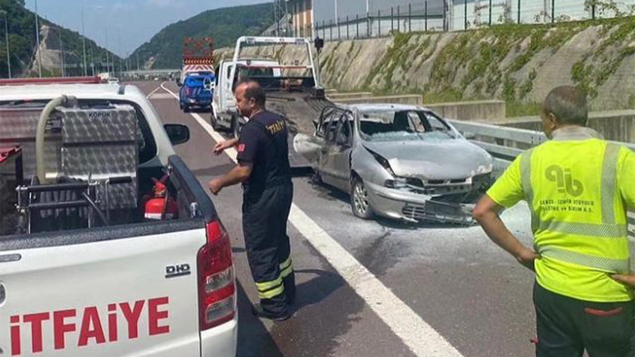 Orhangazi Tüneli’nde alevlere teslim olan araç, çekicide yeniden yandı (7)