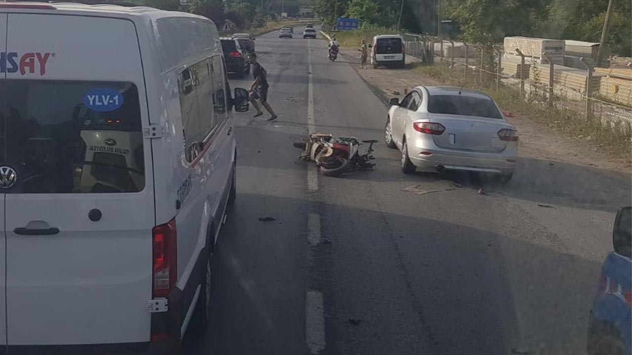 Yalova-Bursa yolu Kirazlı mevkiinde motorsikletli trafik kazası (1)