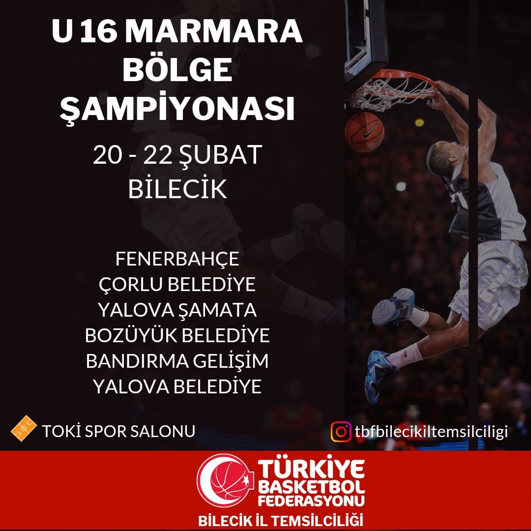 Yalova U16 Marmara Bolge Sampiyonu Bilecik Basketbol