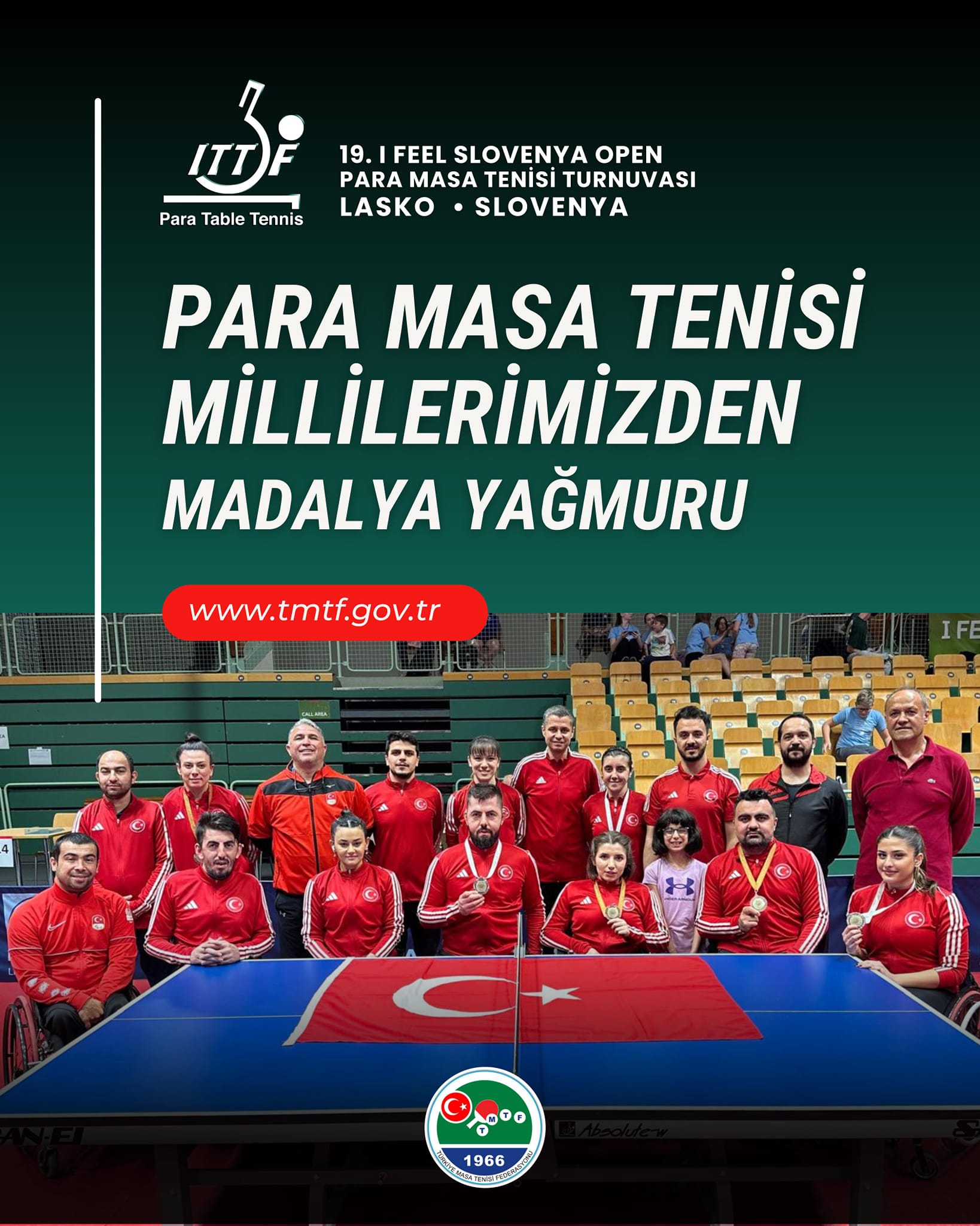 Yalova Turkiye Para Masa Tenis Turnuva Madalya Milli Takim