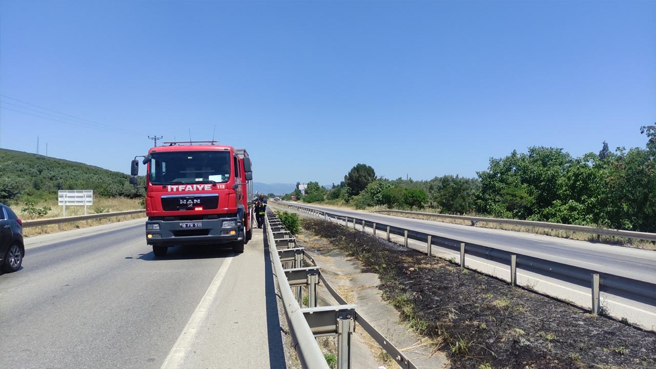 Yalova Bursa Orhangazi Karayol Sigara Yangin Itfaiye (2)