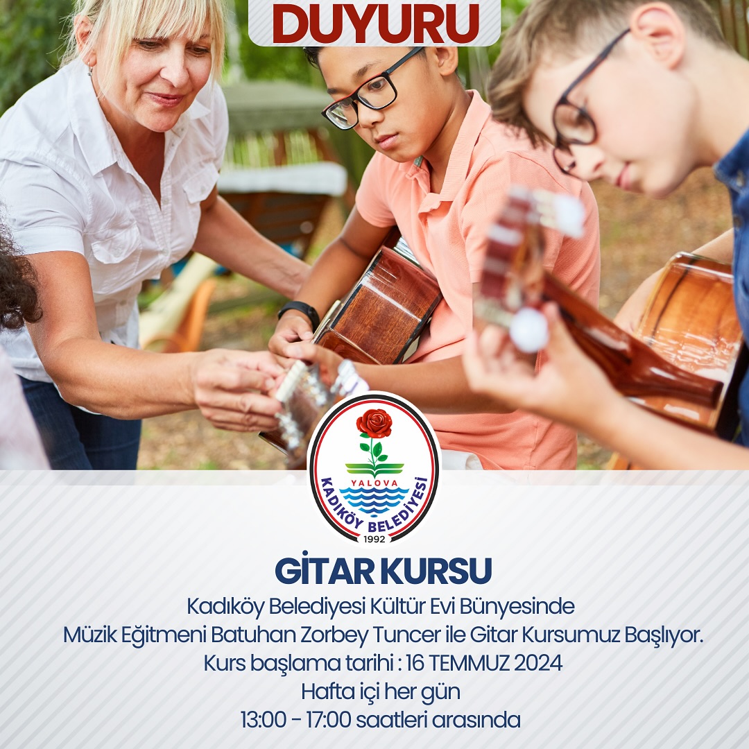 Yalova Kadikoy Belediye Kultur Ev Gitar Kurs Duyuru (1)