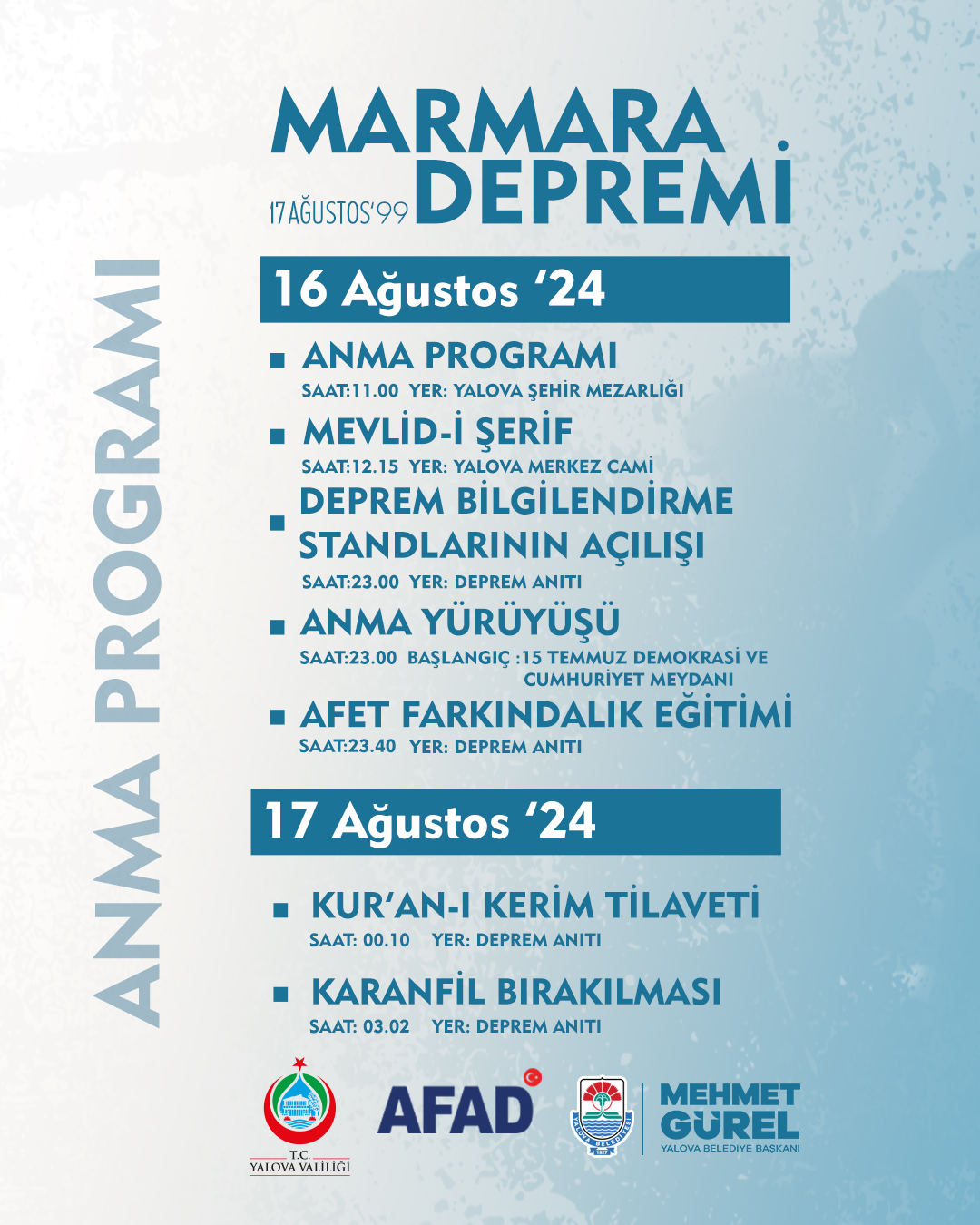 Yalova Marmara Deprem Anma Program Belediye Valilik Afad (2)