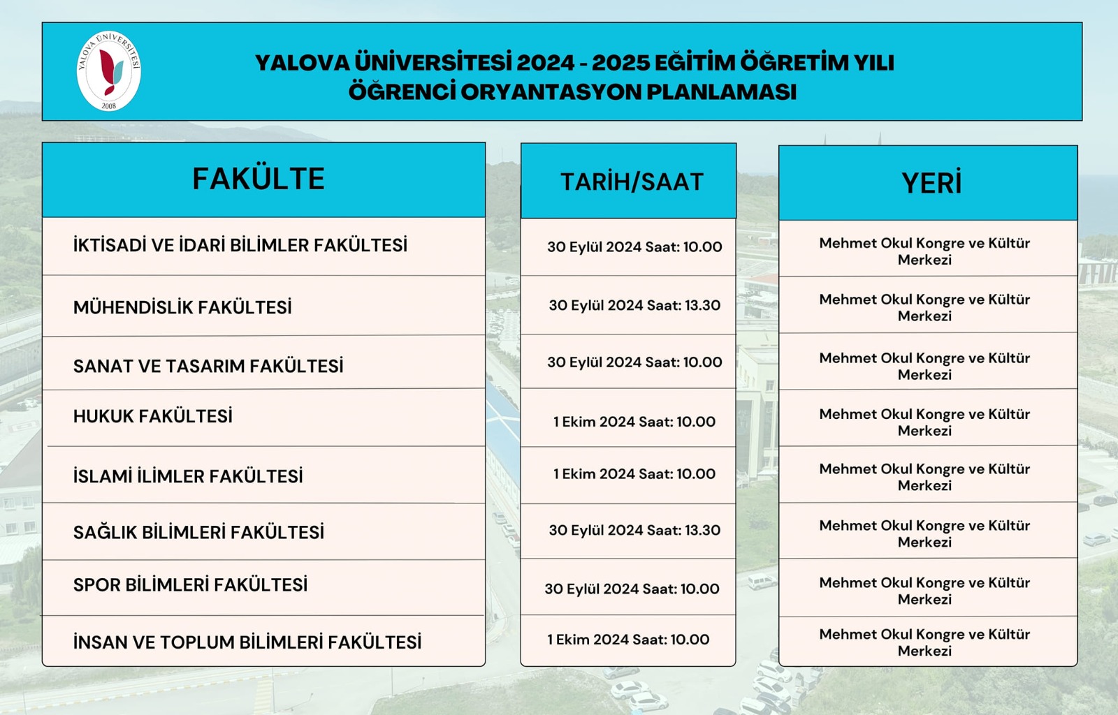 Yalova Universite Yeni Akademik Yil 2024 2025 Oryantasyon Program Fakulte Lisans Onlisans Haber (3)