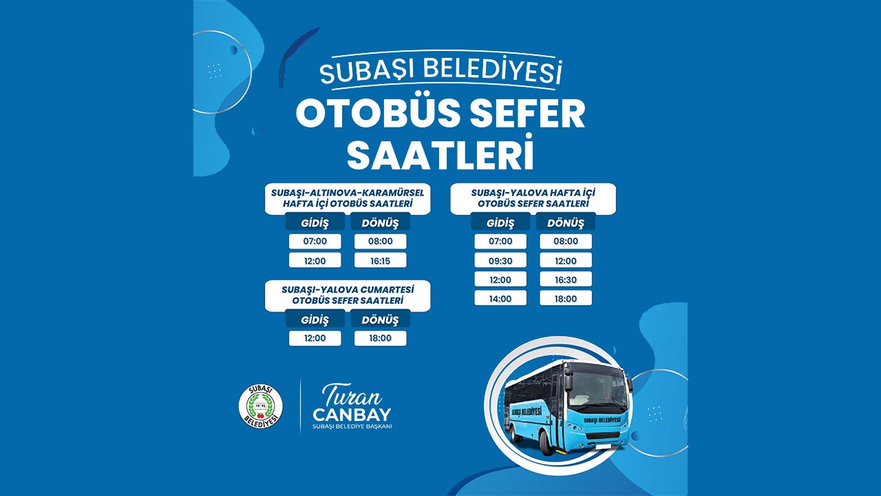 Yalova Subasi Belediye Otobus Sefer Saat Guncelleme (1)