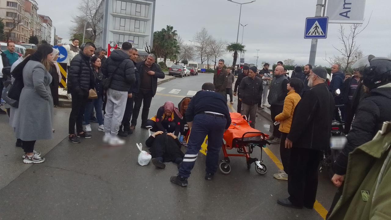 Yalova Cengiz Kocal Cadde Binek Arac Motosiklet Kadin Torun Yaralanma Hastane (3)